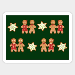Festive gingerbread man and star cookies Sticker